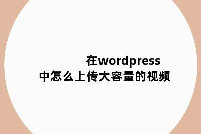 在wordpress中怎么上传大容量的视频