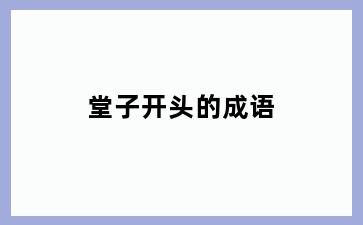 堂子开头的成语