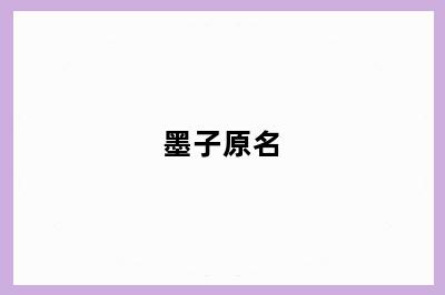 墨子原名