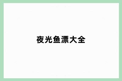 夜光鱼漂大全