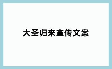 大圣归来宣传文案