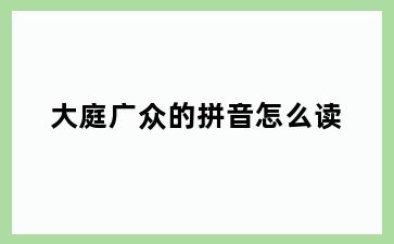大庭广众的拼音怎么读