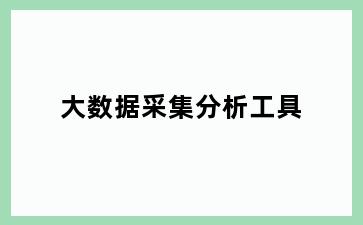 大数据采集分析工具
