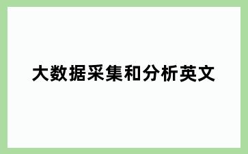 大数据采集和分析英文