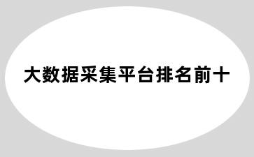 大数据采集平台排名前十