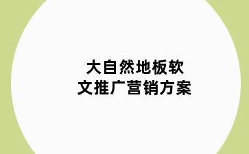 大自然地板软文推广营销方案