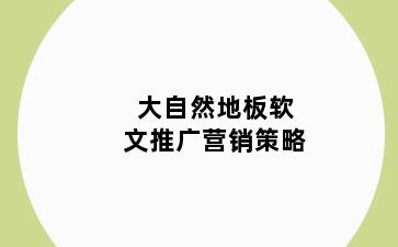 大自然地板软文推广营销策略