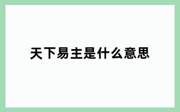 天下易主是什么意思