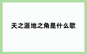 天之涯地之角是什么歌