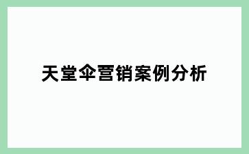 天堂伞营销案例分析