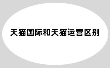 天猫国际和天猫运营区别