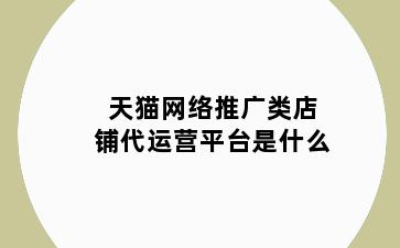 天猫网络推广类店铺代运营平台是什么