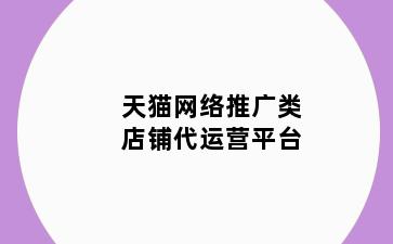天猫网络推广类店铺代运营平台