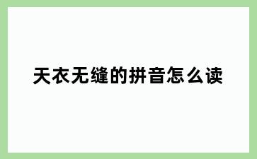 天衣无缝的拼音怎么读