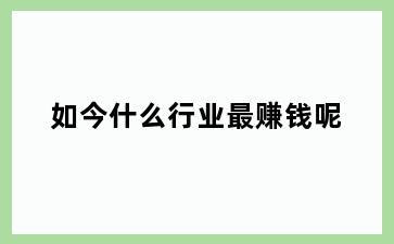 如今什么行业最赚钱呢