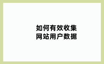如何有效收集网站用户数据