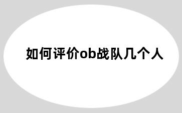 如何评价ob战队几个人