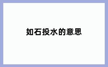 如石投水的意思
