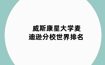 威斯康星大学麦迪逊分校世界排名