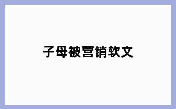 子母被营销软文
