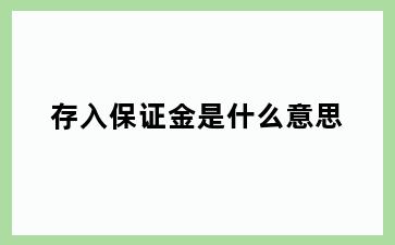 存入保证金是什么意思