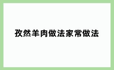 孜然羊肉做法家常做法