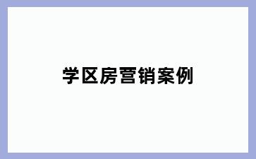 学区房营销案例