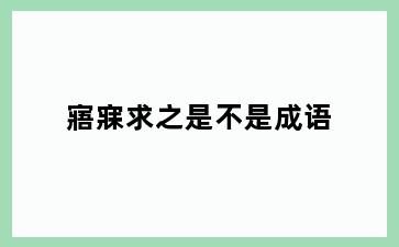 寤寐求之是不是成语