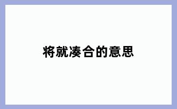 将就凑合的意思