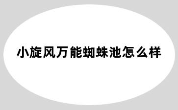 小旋风万能蜘蛛池怎么样