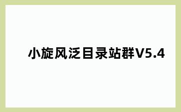 小旋风泛目录站群V5.4