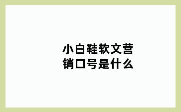 小白鞋软文营销口号是什么
