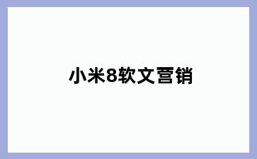 小米8软文营销
