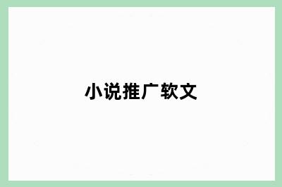 小说推广软文