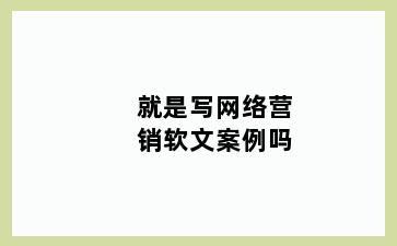 就是写网络营销软文案例吗