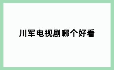 川军电视剧哪个好看