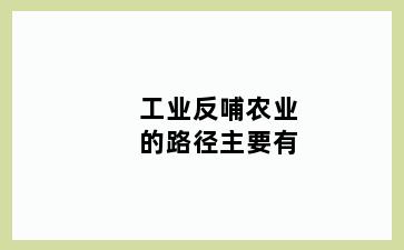 工业反哺农业的路径主要有