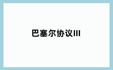巴塞尔协议III