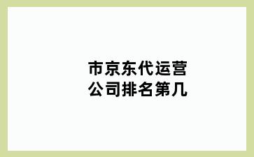 市京东代运营公司排名第几