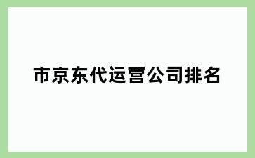 市京东代运营公司排名