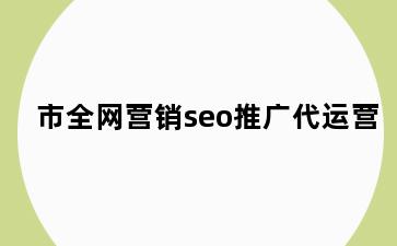 市全网营销seo推广代运营