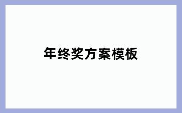 年终奖方案模板