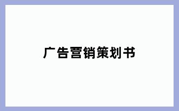 广告营销策划书