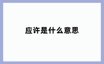 应许是什么意思