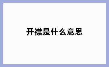 开襟是什么意思