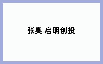 张奥 启明创投