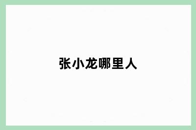张小龙哪里人