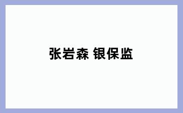 张岩森 银保监
