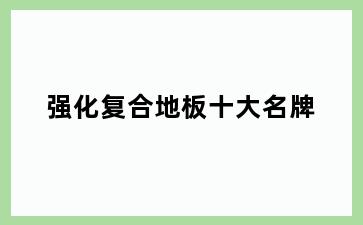 强化复合地板十大名牌