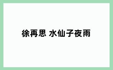 徐再思 水仙子夜雨